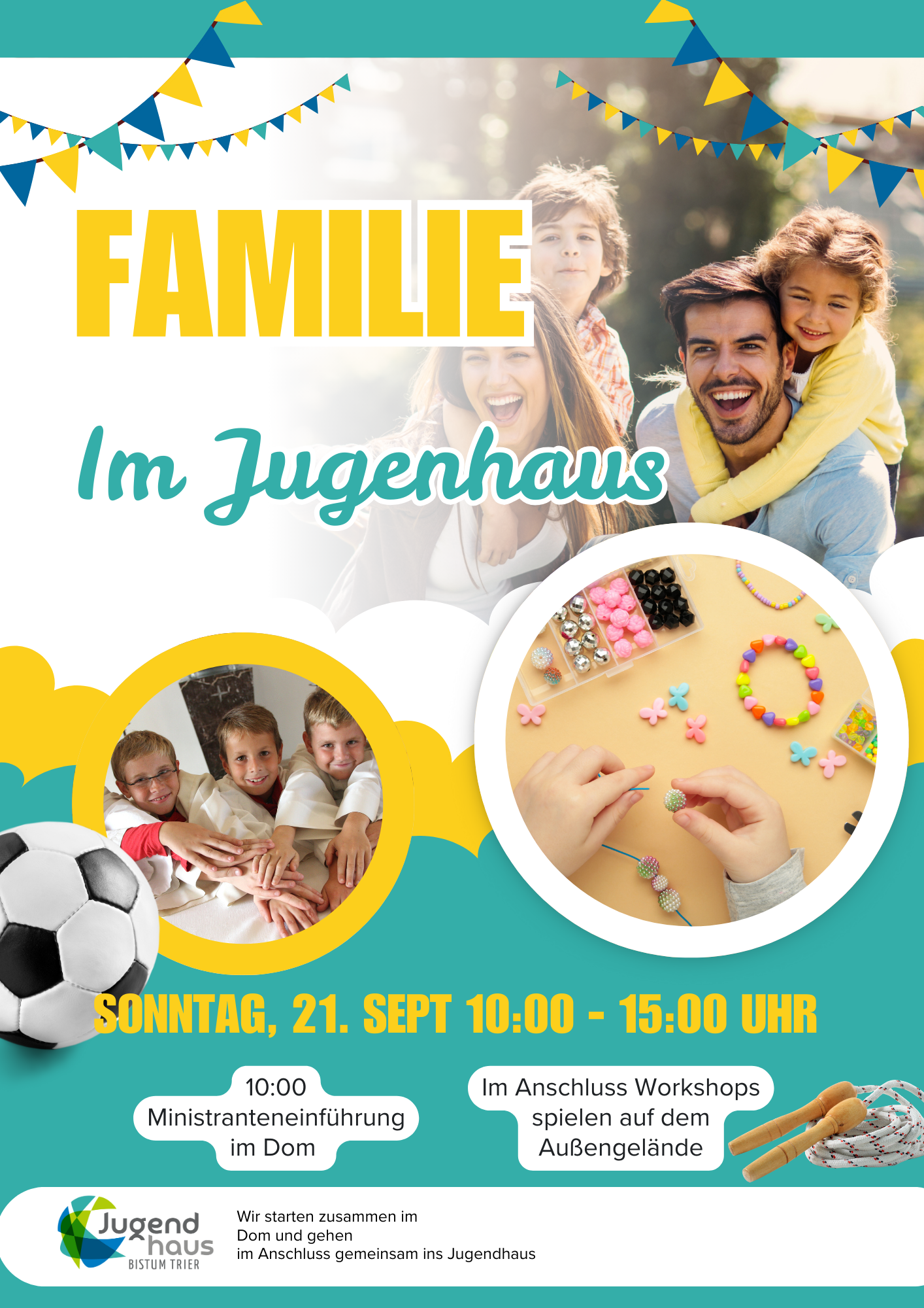 Flyer vom Familientag mit Fotos