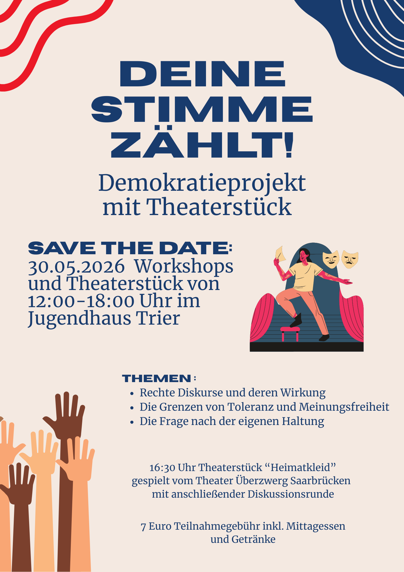 Hände die nach oben sich strecken